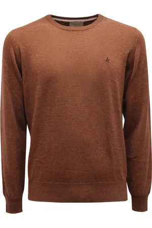 BROOKSFIELD Strik, Herre, Brun, 2XL, Uld, Uldtrøje lavet i Italien