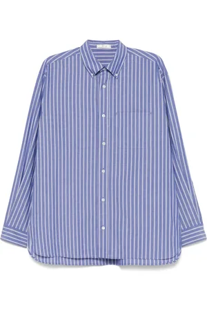 The Row Skjorte, Herre, Lilla, L, Bomuld, Indigo Blå Button-Up Skjorte