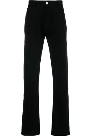 Giorgio Armani Bukser, Herre, Sort, W33, Bomuld, Elegant Straight Sort Bomuld Cashmere Jeans