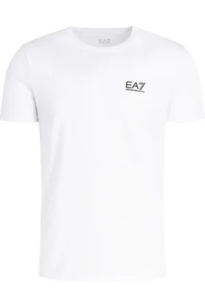 EA7 Top, Herre, Hvid, XL, Bomuld, Minimalistisk kortærmet T-shirt