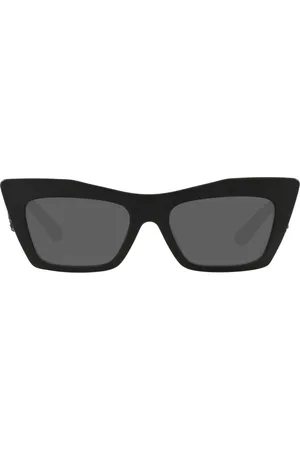 Dolce & Gabbana Tilbehør, Dame, Sort, 53 MM, Cat-Eye Solbriller med Spejllinser