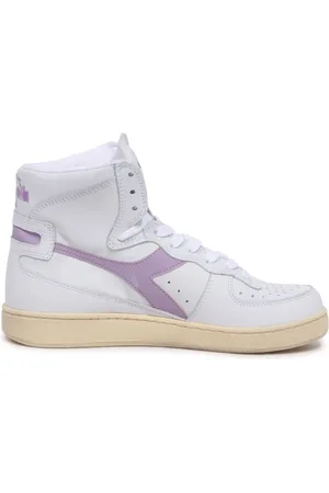 Diadora Sko, Dame, Hvid, 36 1/2 EU, Uld, Stonewashed Basket Sneakers Hvid/Lavendel