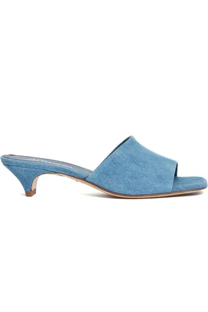 HALMANERA Sko, Dame, Blå, 37 1/2 EU, Denim, Denim Slide Sandaler Azzurro Ss25