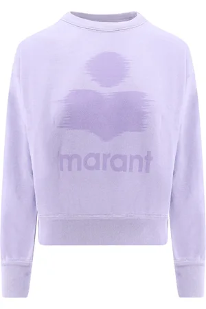 Isabel Marant Sweathshirts & Hoodies, Dame, Lilla, XS, Bomuld, Ribbet rund hals logo print sweater