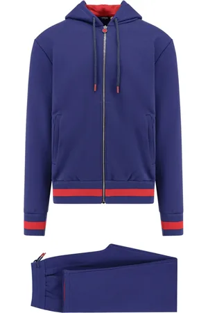 Kiton Sport, Herre, Blå, M, Bomuld, Blå Kjoler med Hættetrøje og Lynlås