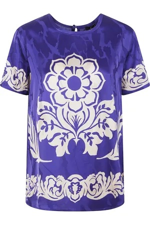 Etro Bluser & Skjorter, Dame, Blå, M, Uld, Blå T-shirt med stilfuldt fit
