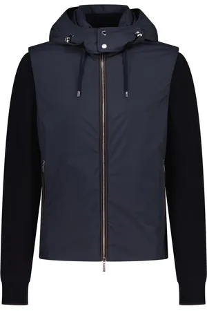 MOORER Jakke, Herre, Blå, 3XL, Uld, Konvertibel Ærmejakke med Dunfyld