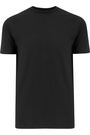 ZANONE Top, Herre, Sort, L, Bomuld, Ribbet rund hals kortærmet top