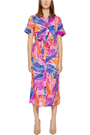 VILA Kjole, Dame, Flerfarvet, XS, Midi Calf Kjole Forår/Sommer Kollektion