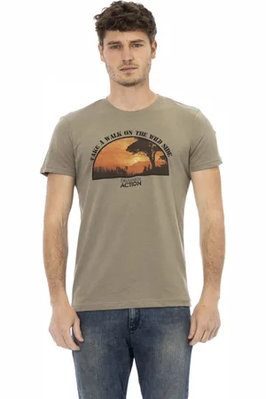 Trussardi Top, Herre, Grøn, XL, Casual T-shirt med rund hals