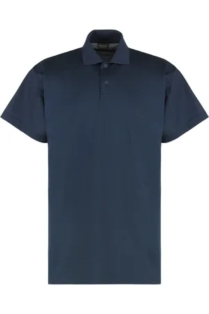 Balenciaga Top, Herre, Blå, M, Bomuld, Bomuldspiqué Polo Skjorte