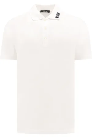 VERSACE Top, Herre, Hvid, 2XL, Bomuld, Hvide Jakker med Ribkanter