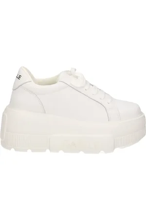 GAËLLE Sko, Dame, Hvid, 38 EU, Uld, Hvide Platform Sneakers til Kvinder