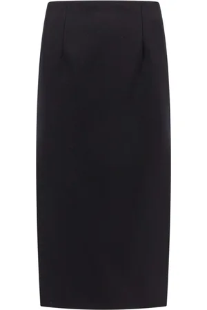 VALENTINO Nederdel, Dame, Sort, S, Uld, Sort uldnederdel med forsplitter