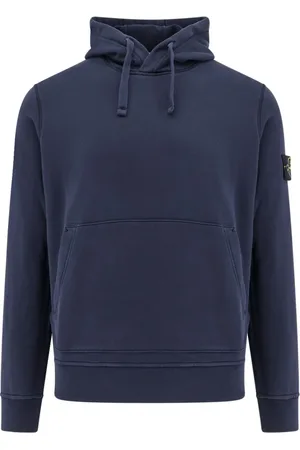 Stone Island Sweathshirts & Hoodies, Herre, Blå, S, Bomuld, hættetrøje med kængurulomme