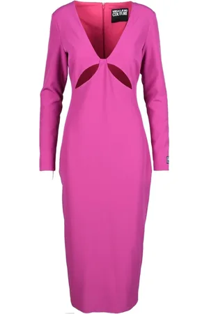 VERSACE Kjole, Dame, Lyserød, S, Polyester, Elegant Kjole til Kvinder