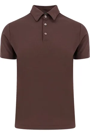 ZANONE Top, Herre, Brun, L, Bomuld, Brun Polo Skjorte Regular Fit Italien