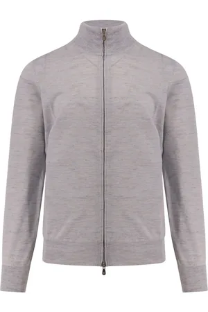Brunello Cucinelli Strik, Herre, Blå, 2XL, Blå Zip Sweater Italiensk Stil