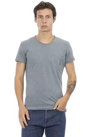 Trussardi Top, Herre, Grå, XL, Bomuld, Elegant grå lommetørklæde med unikt tryk