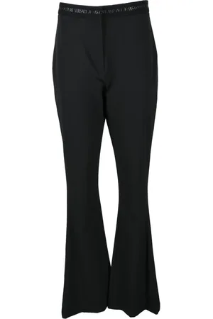 VERSACE Bukser, Dame, Sort, M, Polyester, Elegant Couture Bukser