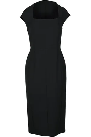 Max Mara Kjole, Dame, Sort, M, Polyester, Elegant Lang Kjole