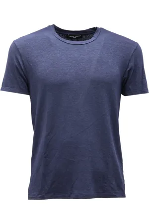 Daniele Fiesoli Top, Herre, Blå, S, Linned, Linned Slub Strik Made in Italy