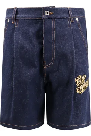 OFF-WHITE Shorts, Herre, Blå, W31, Denim, Blå Denim Shorts med Metal Knapper
