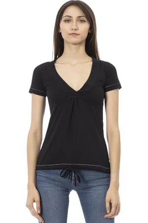 Trussardi Top, Dame, Sort, M, Bomuld, Sort Bomuld Kortærmet Rund Hals T-Shirt