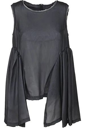 Comme des Garçons Top, Dame, Sort, S, Elegant Sort Ærmeløs Top