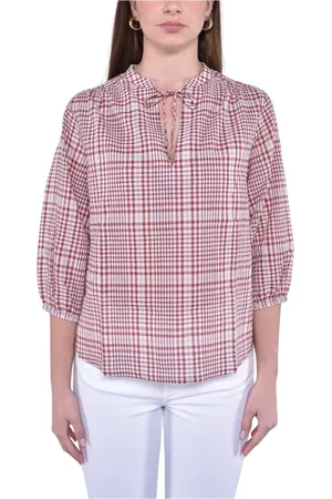 Woolrich Bluser & Skjorter, Dame, Flerfarvet, M, Bomuld, Luftig Ballonærmer Bluse