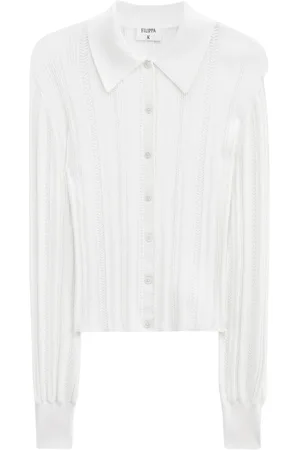 Filippa K Strik, Dame, Hvid, L, Strikket Flet Cardigan