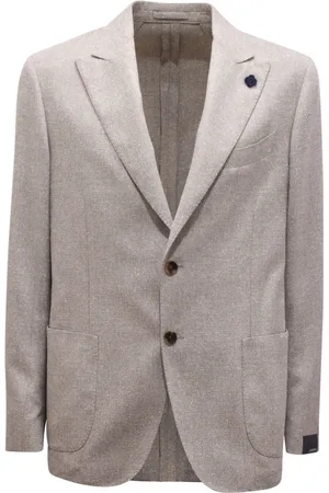 LARDINI Jakke, Herre, Grå, XL, Uld, Uld/silke jakke Made in Italy