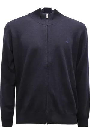 BROOKSFIELD Strik, Herre, Blå, 3XL, Uld, Uld Fuld Lynlås Sweater Blå
