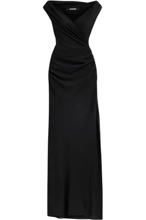 Jacquemus Kjole, Dame, Sort, S, Polyester, Sort Lang Kjole Rita Stil