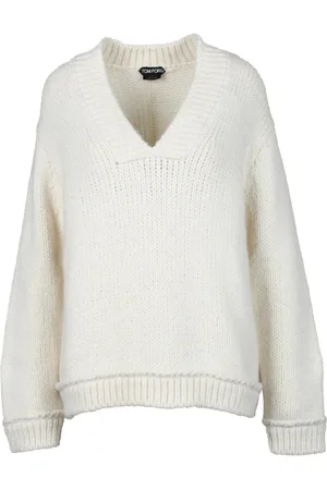 Tom Ford Strik, Dame, Hvid, XS, Uld, Alpaca Blandet Uld Sweater