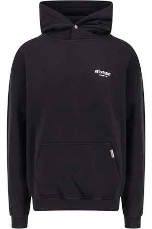 Represent Sweathshirts & Hoodies, Herre, Sort, L, Bomuld, Sort Hættetrøje med trykknap