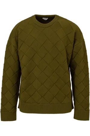 Bottega Veneta Strik, Herre, Grøn, S, Uld, Ikonisk 3D Strikket Uldtrøje