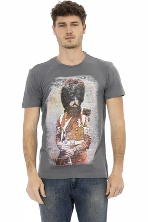 Trussardi Top, Herre, Grå, 3XL, Kortærmet Rund Hals T-shirt