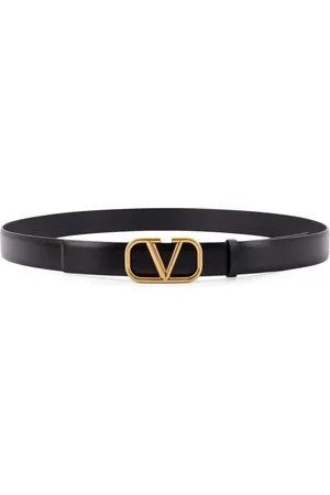 VALENTINO GARAVANI Tilbehør, Herre, Sort, 95 CM, Læder, Sort Læderbælte Metal Spænde