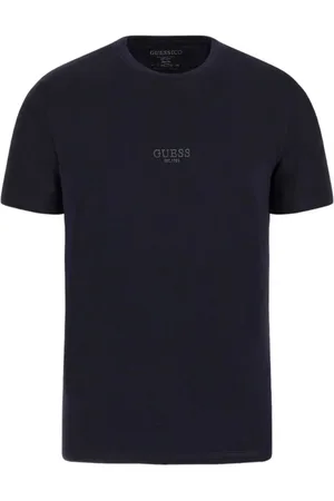 Guess Top, Herre, Blå, L, Bomuld, Kortærmet Smart Blå T-shirt