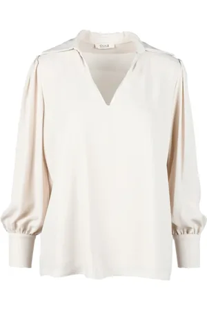 Think! Bluser & Skjorter, Dame, Hvid, XL, Uld, Polyester Stilfuld Maglia Skjorte