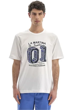 La Martina Top, Herre, Hvid, 2XL, Frontprint Jersey T-Shirt