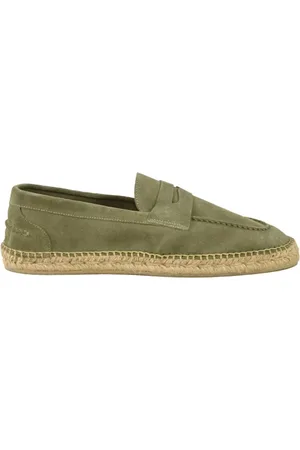 PESERICO SIGN Sko, Herre, Grøn, 43 EU, Suede, Suede Espadriller med Cord Hæl