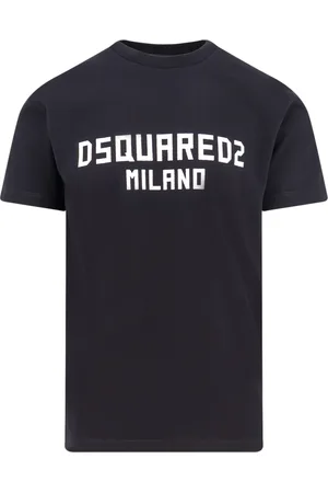 Dsquared2 Top, Herre, Sort, L, Bomuld, Sorte T-shirts og Polos med Ribbede Krave