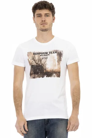 Trussardi Top, Herre, Hvid, XL, Kortærmet Rund Hals T-Shirt