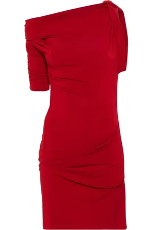 Jacquemus Kjole, Dame, Rød, XS, Polyester, Elegant Midi Kjole til Kvinder