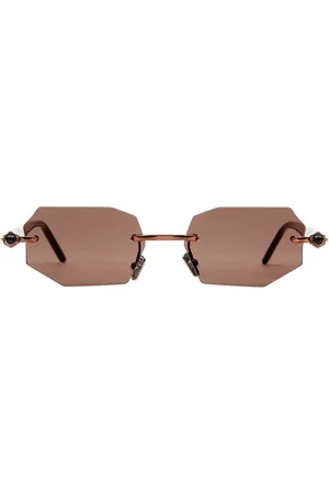 KUBORAUM Tilbehør, Dame, Brun, ONE SIZE, Hexagonal Rimless Solbriller i Bronze