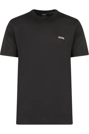 Ermenegildo Zegna Top, Herre, Blå, M, Bomuld, Blå T-shirts og Polos med Logo Broderi