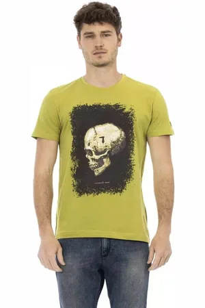 Trussardi Top, Herre, Grøn, 2XL, Bomuld, Grøn Grafisk Charme Kortærmet T-shirt