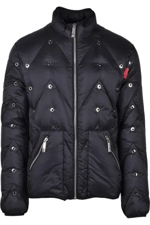 John Richmond Jakke, Herre, Sort, XL, Nylon, Quiltet Nylonjakke med Lynlåslukning